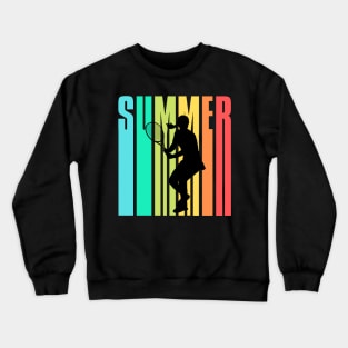 US Open Colorful Tennis Player Summer Silhouette Crewneck Sweatshirt